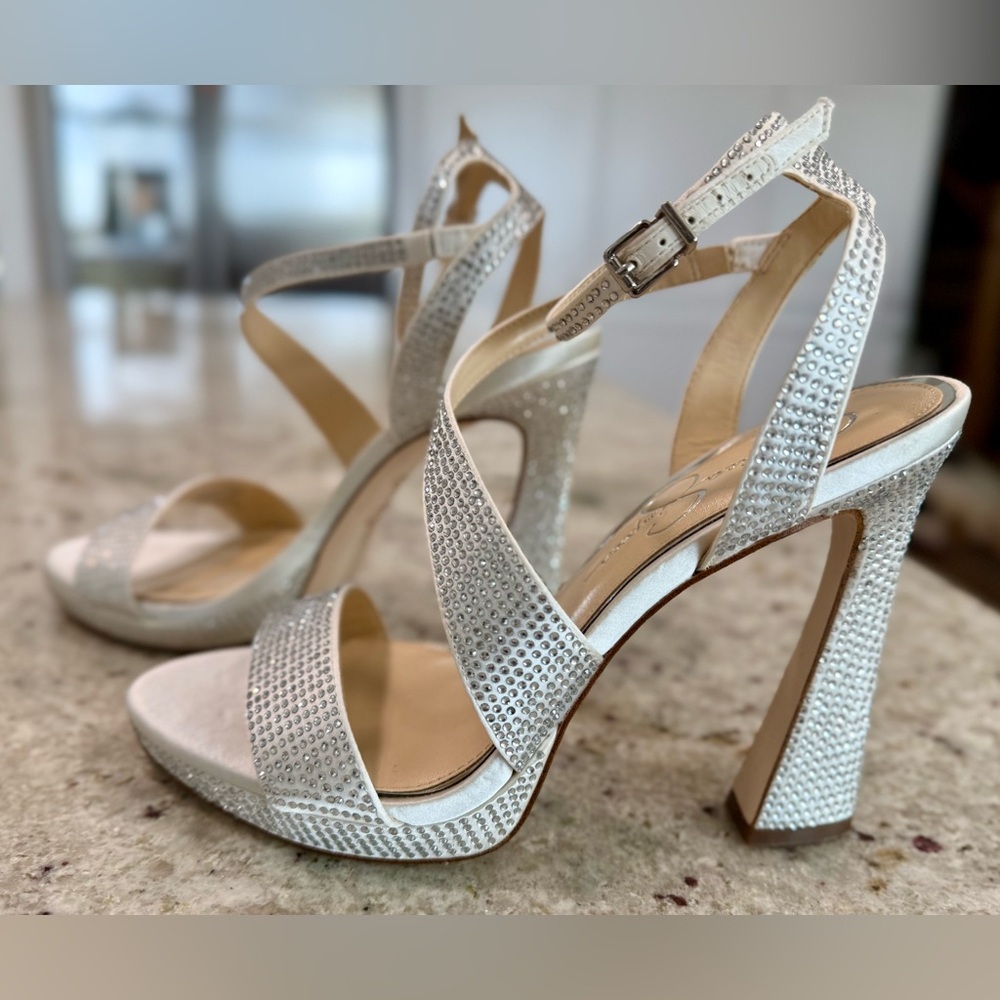 Jessica Simpson Silver Strappy Heels